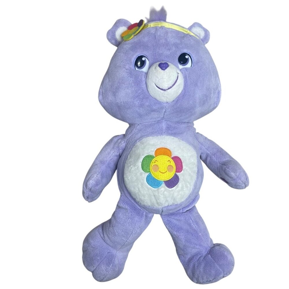 Care‎ Bears True Harmony Bear 2008 24" Plush Floral Jumbo Stuffed Animal Purple